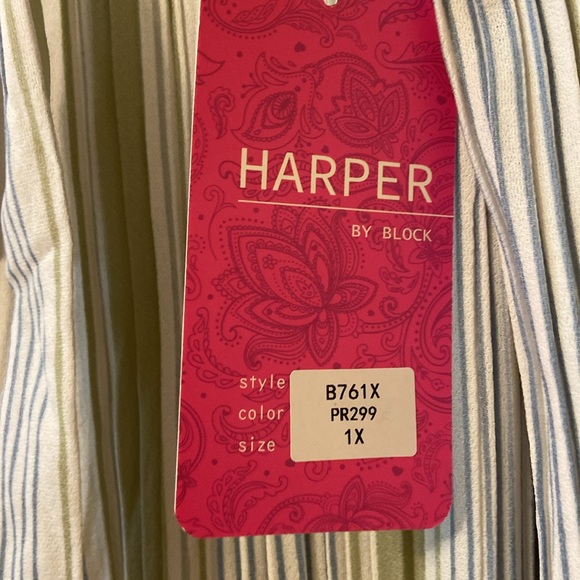 006 NWT 1X Harper by Block Striped Wide Leg Pants - Picture 6 of 9